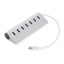 Usb-концентратор 3,0 7 портов Алюминиевый USB 3,0 концентратор с светодиодный до 5Gbs скорость портативный usb-разветвитель кабеля для Apple Macbook Air ноутбук ПК