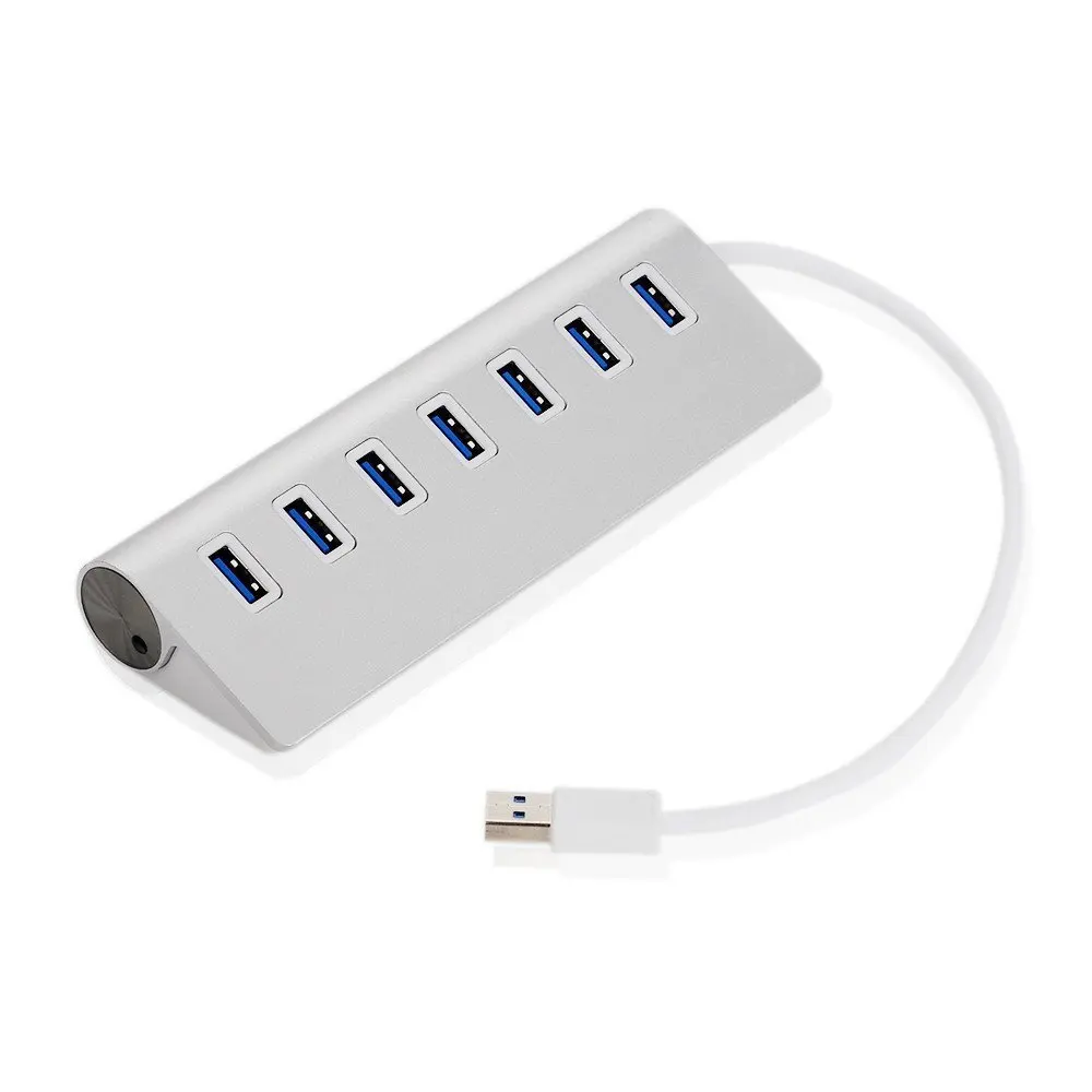 

USB HUB 3.0 7 Ports Aluminium USB 3.0 HUB With LED up to 5Gbs Speed Portable USB Splitter Cable For Apple Macbook Air Laptop PC