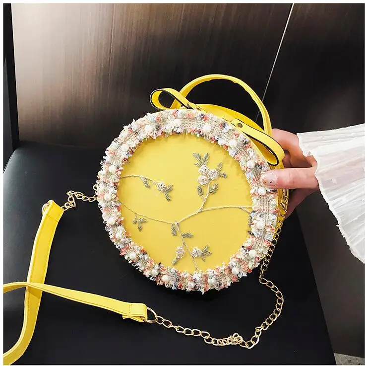 

New Brand 5 Colors Women PU Leather Bags Fashion Designer Summer Bags Shoulder Handbags Round Party Bag