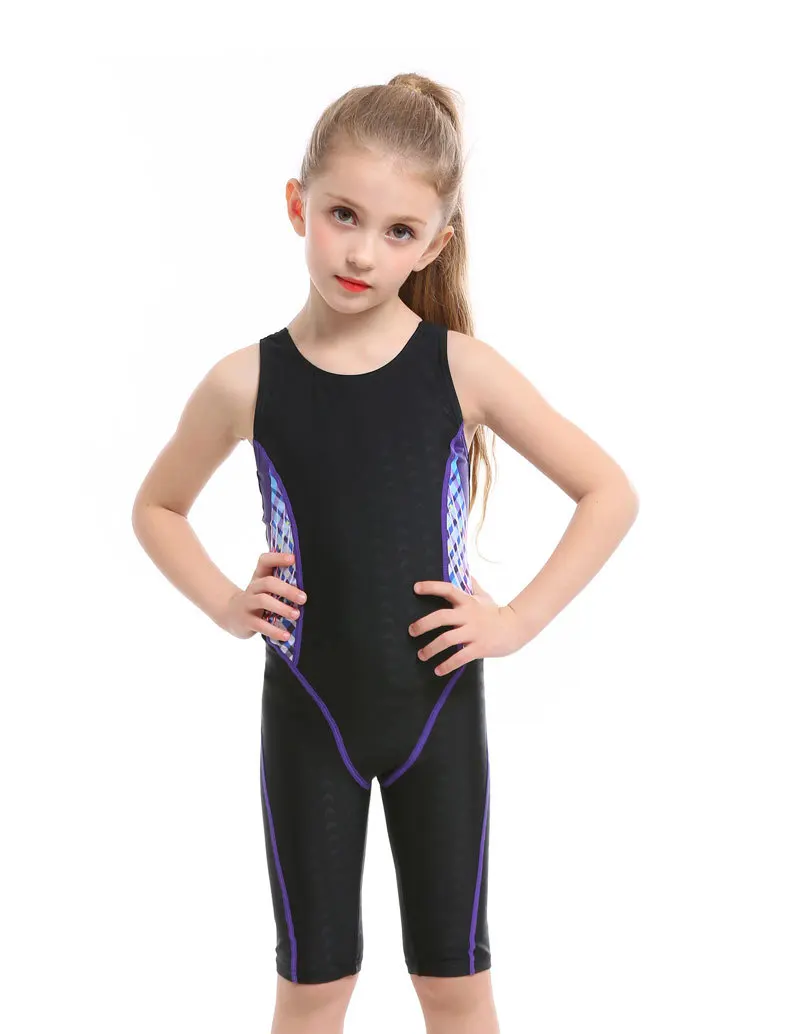 Детский купальный костюм спортивный Цельный купальник для девочек купальный костюм для девочек, купальный костюм для соревнований купальный костюм до колена для девочек детский купальный костюм