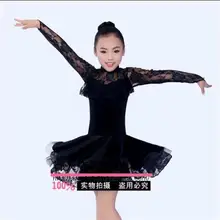 Стиль, детские костюмы для латинских танцев, кружевное платье с длинными рукавами для девочек, платье для латинских танцев для девочек, платья для латинских танцев, S-4XL