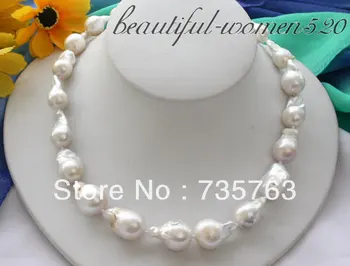 

xiuli 00186 huge 22mm drip white keshi reborn pearl necklace