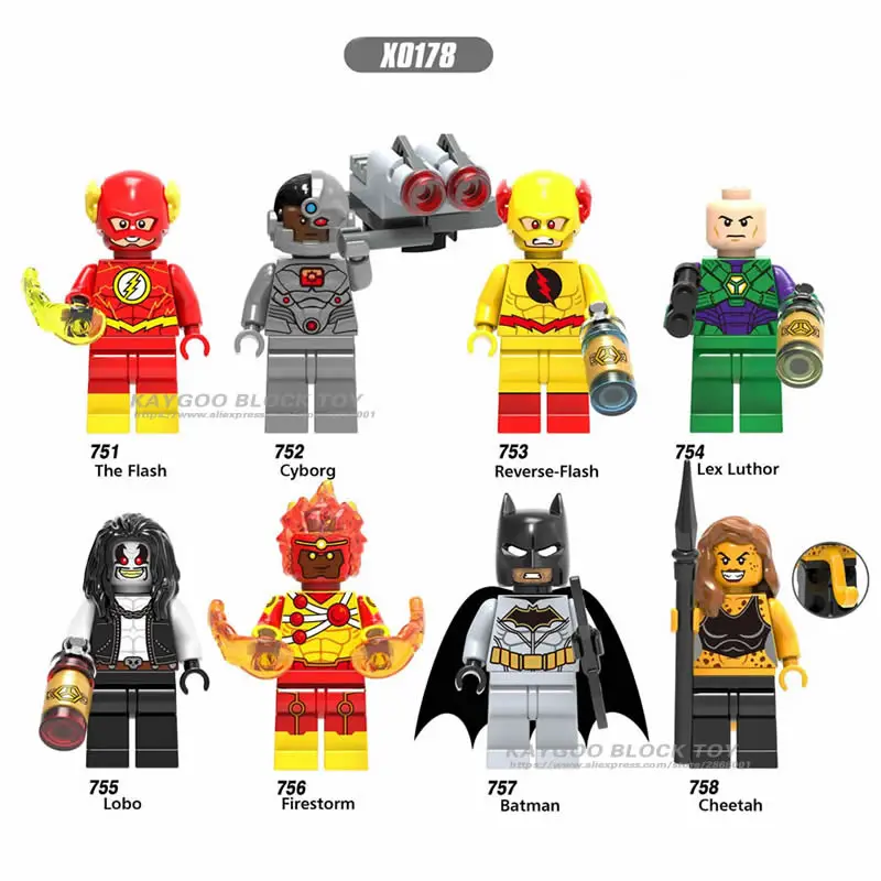 

Super Hero Cheetah Figure Batman Reverse Flash Lex Luthor Cyborg Lobo Firestorm Building Blocks Set Model Bricks Toys X0178