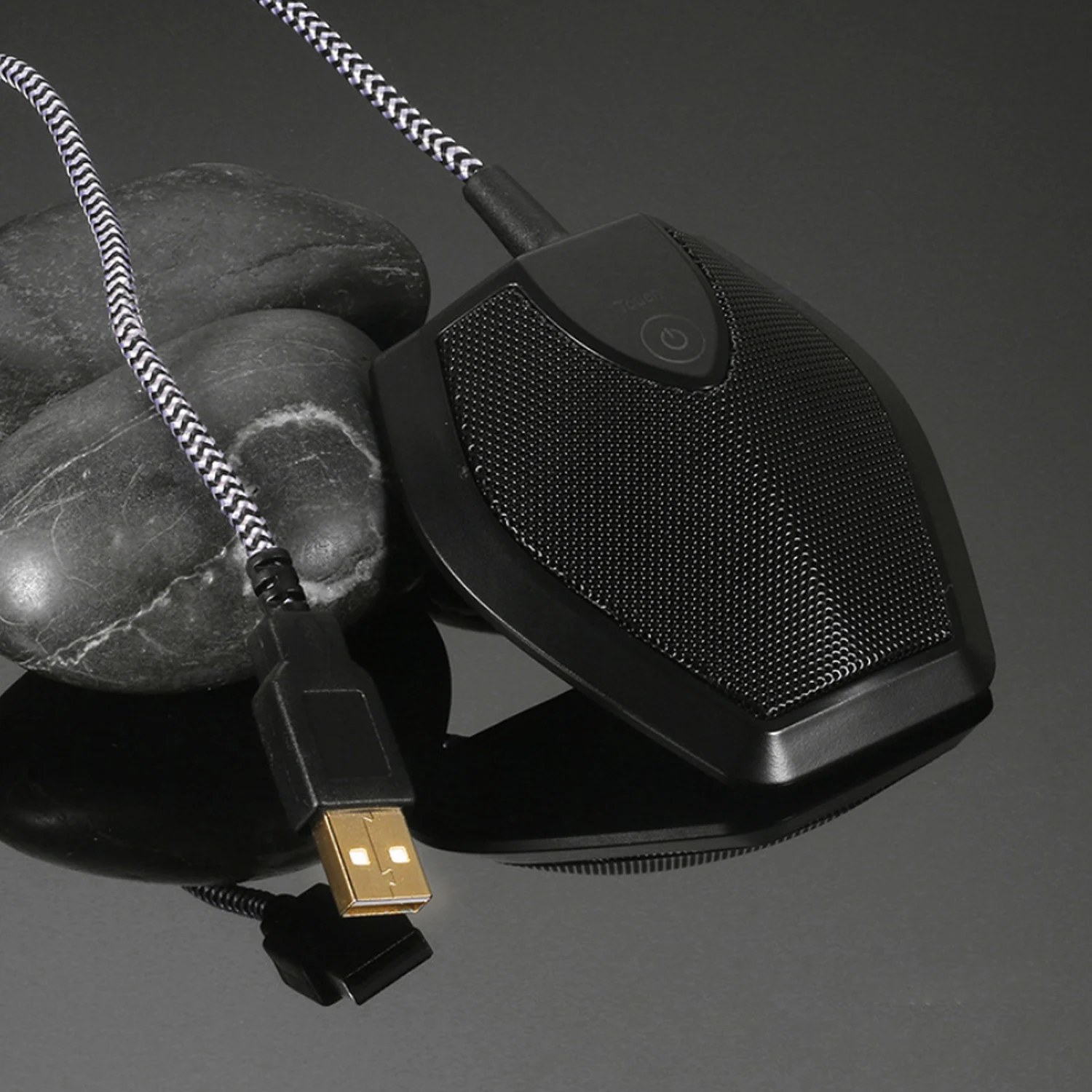 Besegad всенаправленный конденсаторный ПК USB микрофон с сенсорной кнопкой отключения звука для видеоконференции Skype игр