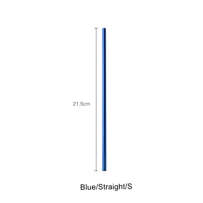 Скандинавские красочные 304 нержавеющая сталь питьевой соломинки многократного использования изогнутая металлическая соломинка Высокое качество трубка Офис Бар посуда для напитков аксессуары - Цвет: Blue-Straight-S