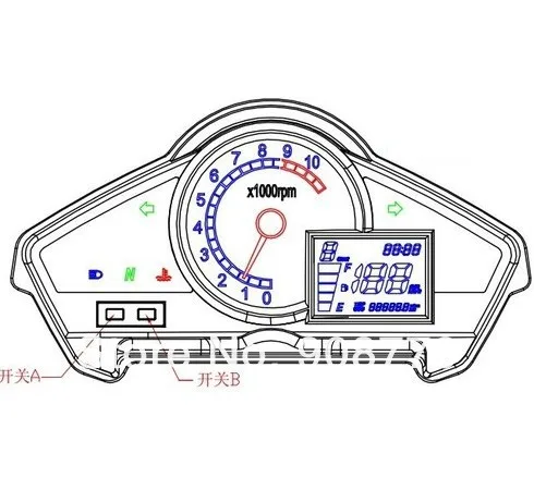 Мотоцикл инструмент мотоцикл ЖК-дисплей цифровой спидометр одометр спидометр для 4-х тактный мотоцикл