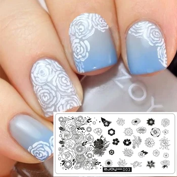 

1Pc 3D Nail Art Flower Theme Rose Peony Nail Stamping Plates Image Nail Art Stamp Manicure Tools for Fingernail ZJOY003