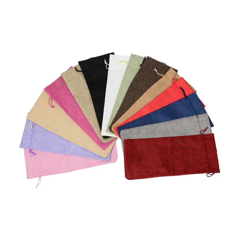 10-pcs-Lot-15-35cm-multicolor-natural-Burlap-Linen-Jewelry-Travel-storage-Pouch-Wine-bottle-bag (1)