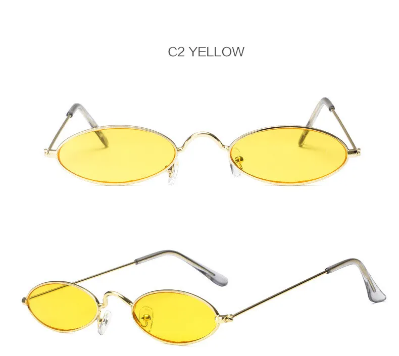 NYWOOH красные овальные солнцезащитные очки для мужчин и женщин, роскошные брендовые дизайнерские Винтажные Солнцезащитные очки, женские мужские металлические маленькие круглые очки