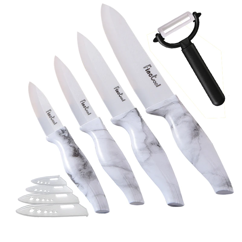 Ceramic Knife 5PC Набор кухонных ножей, набор керамических ножей 3, 4, 5, 6 дюймов, циркониевые керамические белые лезвия для приготовления овощей, фруктовые поварские ножи - Цвет: Ceramic Knife 5PC