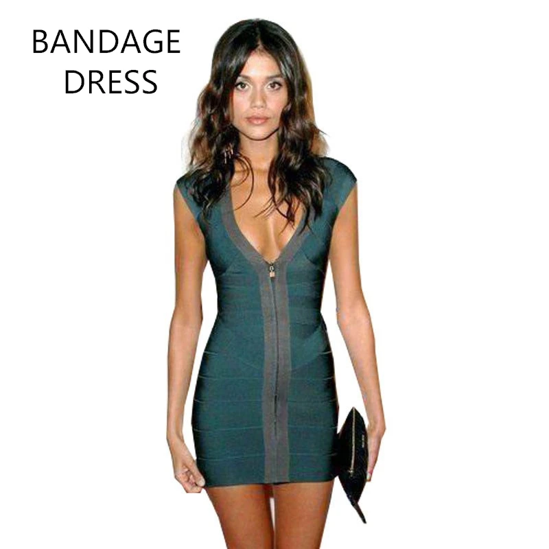 dark green bandage dress