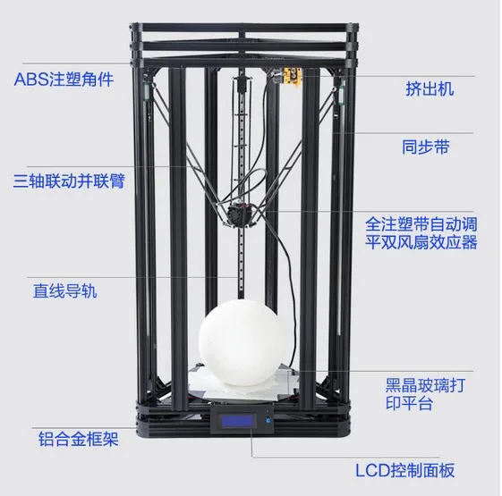 Delta 3D printer plus version delta DIY kit household machine kossel800 3Dprinter