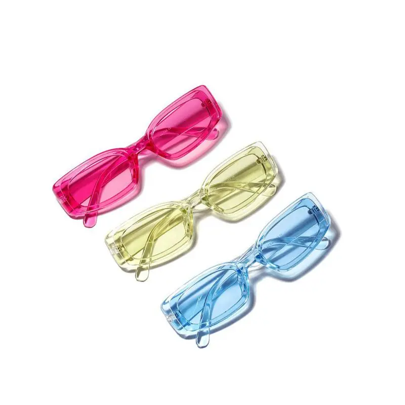 Унисекс Прозрачные прямоугольные женские солнцезащитные очки, оправа с линзами, пластиковая полная оправа, оттенки, женские летние очки