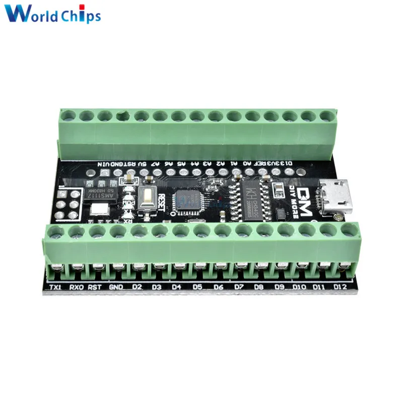 CH340G CH340 Nano V3.0 3 0 ATMEGA328P клеммный модуль плата расширения микроконтроллера Micro USB для