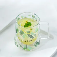 Ремень двойное стекло Творческий воды стакан сока офис чашка кофе