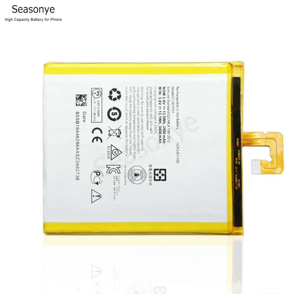 Seasonye 3450 мАч/13.1Wh L13D1P31 запасная часть телефона Батарея для lenovo Pad A3500 S5000 S5000-H tab 2 A7 A7-30 A7-10F A7-20F