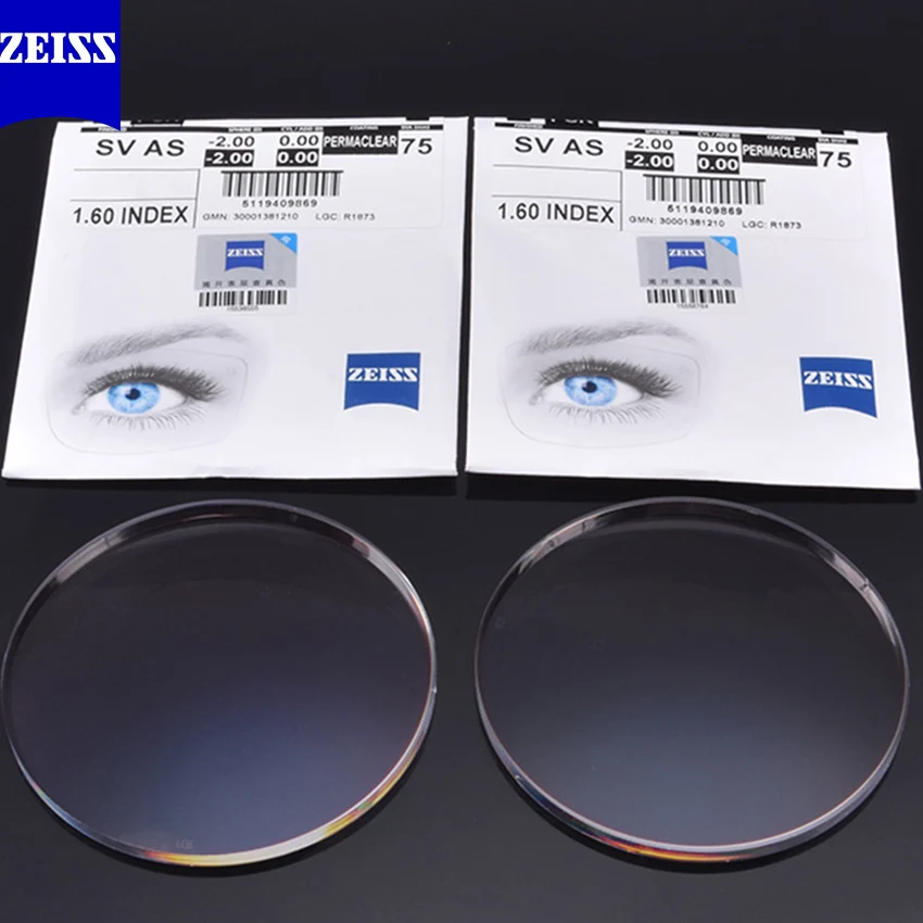ZEISS Prescription Clear Lenses, High Index 1.56 1.61 1.67 1.74 Transparent Optical Lenses 1 Pair
