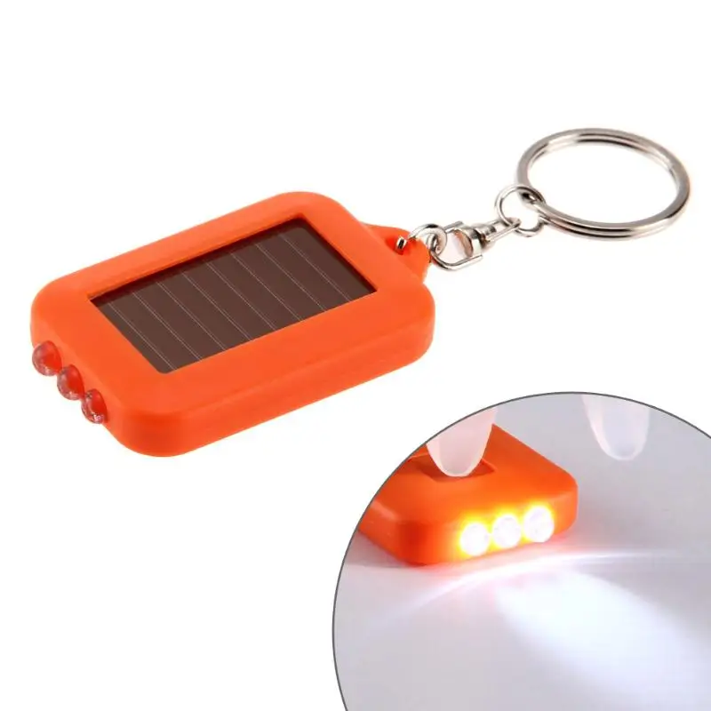 Солнечная панель Электрический фонарь-брелок многофункциональный инструмент солнечная энергия светильник 3 светодиодный с брелком мини светодиодный светильник ingoutside инструменты 60X35X10 см - Цвет: Orange