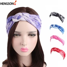 Галстук-краситель китайский узел спортивная повязка для головы этнический градиент модал Женская повязка головная для йоги обруч для волос для спорта девочек Спортивная повязка для волос