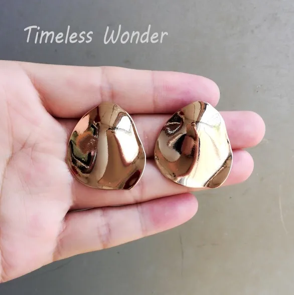 

Timeless Wonder Stunning Hammered Geo Punk Stud Earrings Party Top Runway Rock Women Statement Gothic Christmas Jewelry 3547