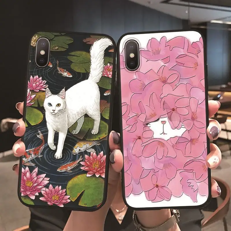 

3D Emboss Soft TPU Case For Samsung Galaxy Note 9 8 5 J5 J4 J6 Plus 2018 J7 J3 J2 Prime 2016 2017 M10 M20 M30 Case Cute Cat Capa