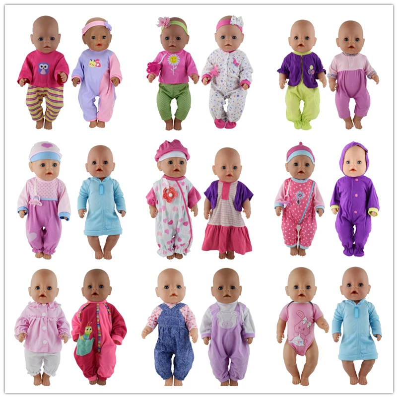 

2 Set Choose Doll Clothes Wear For 43cm Zapf Baby Born Doll 17 Inch Reborn Babies Dolls Clothes