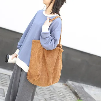 

OCARDIAN Handbags Women's Fashion Hollow Women's Lady Shoulder Bag Hundred Corduroy Handbags Casual Bag Shopping M13