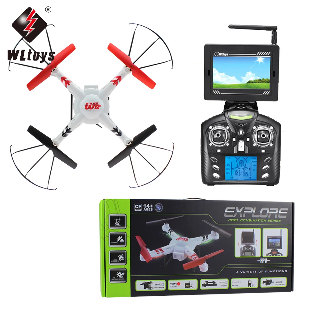 

1pcs WLtoys V686/V686K/V686G/V686J 2.4G Channel FPV Headless flying Mode RC Quadcopter Drone with Monitor/Gyro