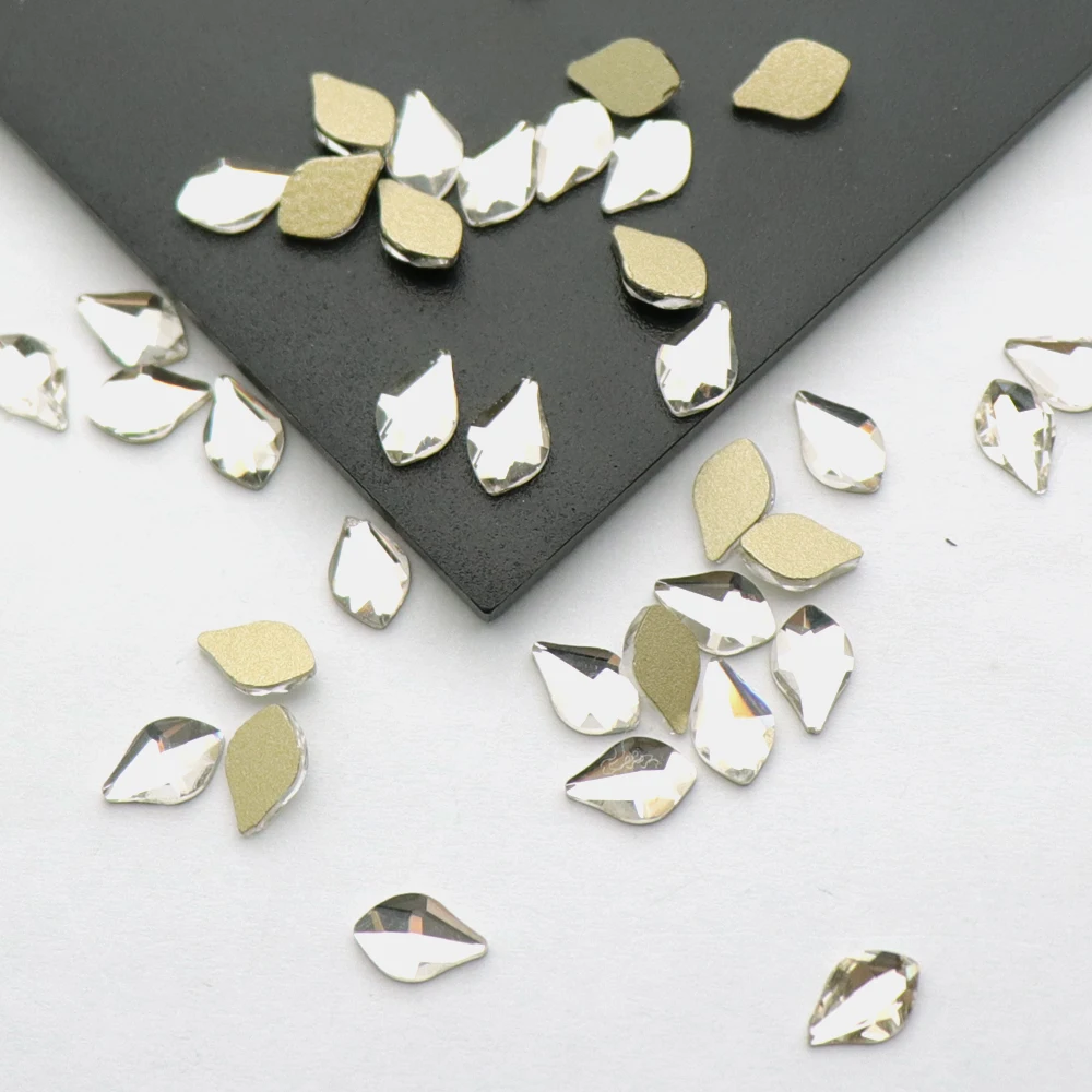 

Water Drop Shape 8mm*5mm 12Pcs Flatback Crystal Clear Rhinestones Drop Shape Strass Crystals Stones For Clothes Fabric Crafts