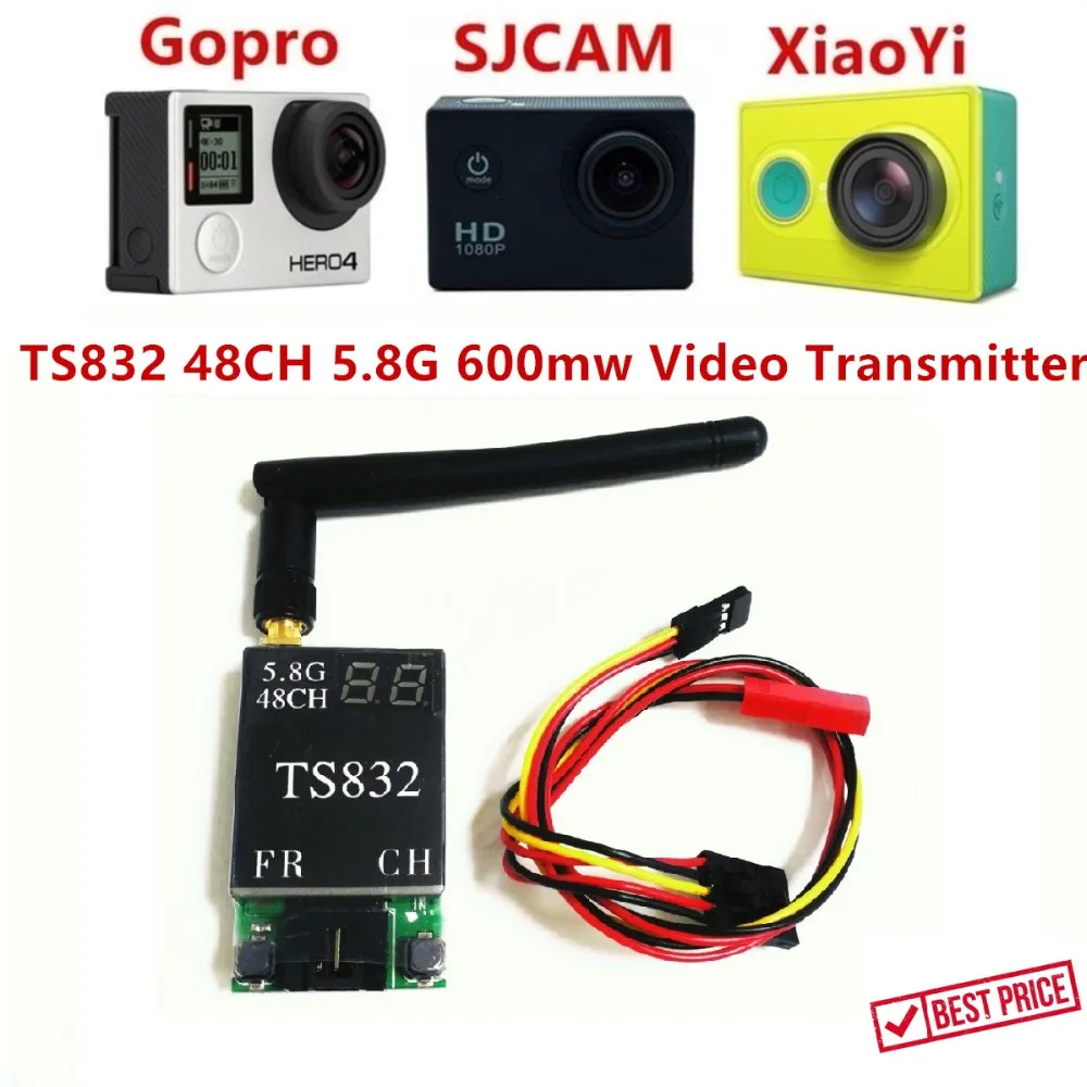 

FPVOK TS832 FPV 5.8Ghz 600mW 48CH AV Transmitting (TX) Module w/RP-SMA Antenna For SJCAM Gopro Xiaomi Yi FPV Camera