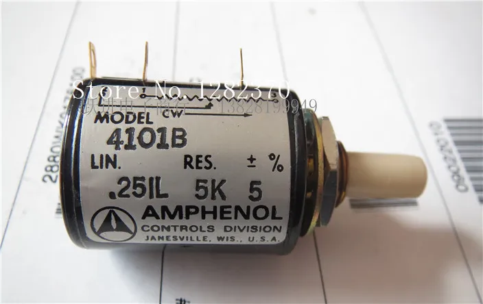 

[BELLA] 4101B 25IL 5K AMPHENOL US imports antique multi-turn potentiometer 10 turns 20 round handle --2pcs/lot