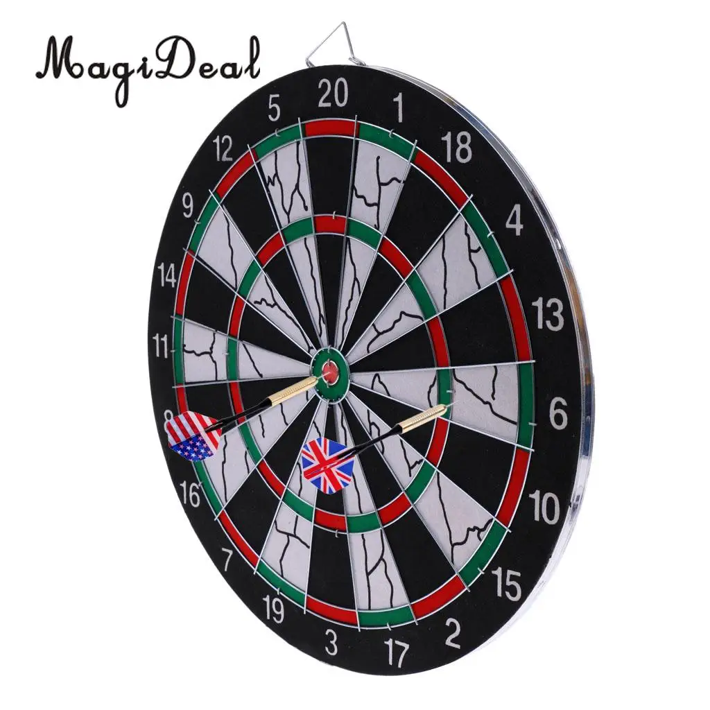 MagiDeal Portable Double-sided Dart Board Bulls-Eye Game with 6 Brass Darts