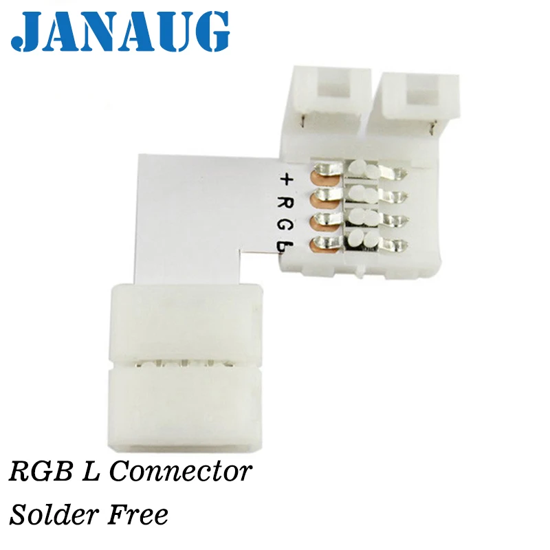 10x 10mm L Shape Coupler PCB Convenient Adapter For 4Pin 5050 LED RGB | Обустройство дома