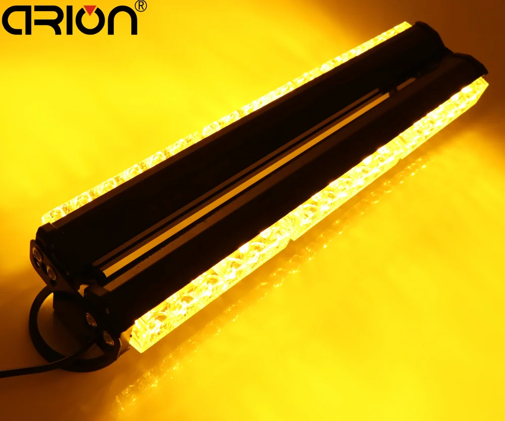 

108W Double Side 6*6 36 LED Amber Yellow Car Truck Beacons Flash Emergency Strobe Scanner Light LightBar Lamp Warning Lights 24V