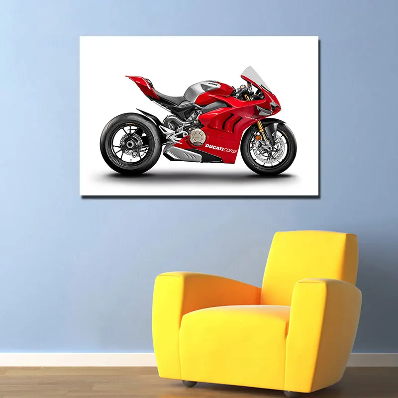 Ducati Panigale V4 R гонки мотоцикл HD обои картина Печать на холсте DIY картины в рамке настенный Арт плакат для домашнего декора - Цвет: 2