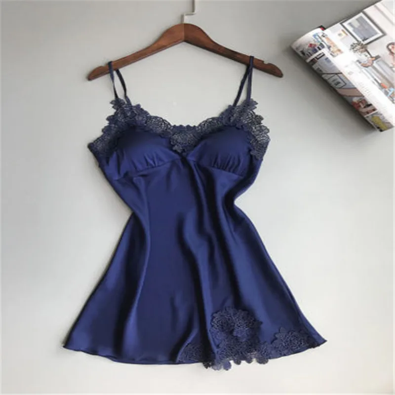 Women Sexy Lingerie Nightgown Solid Sleepwear Dress For Women Sexy Babydoll Lace Underwear Sleeveless Sling V-Neck Lingerie Lady