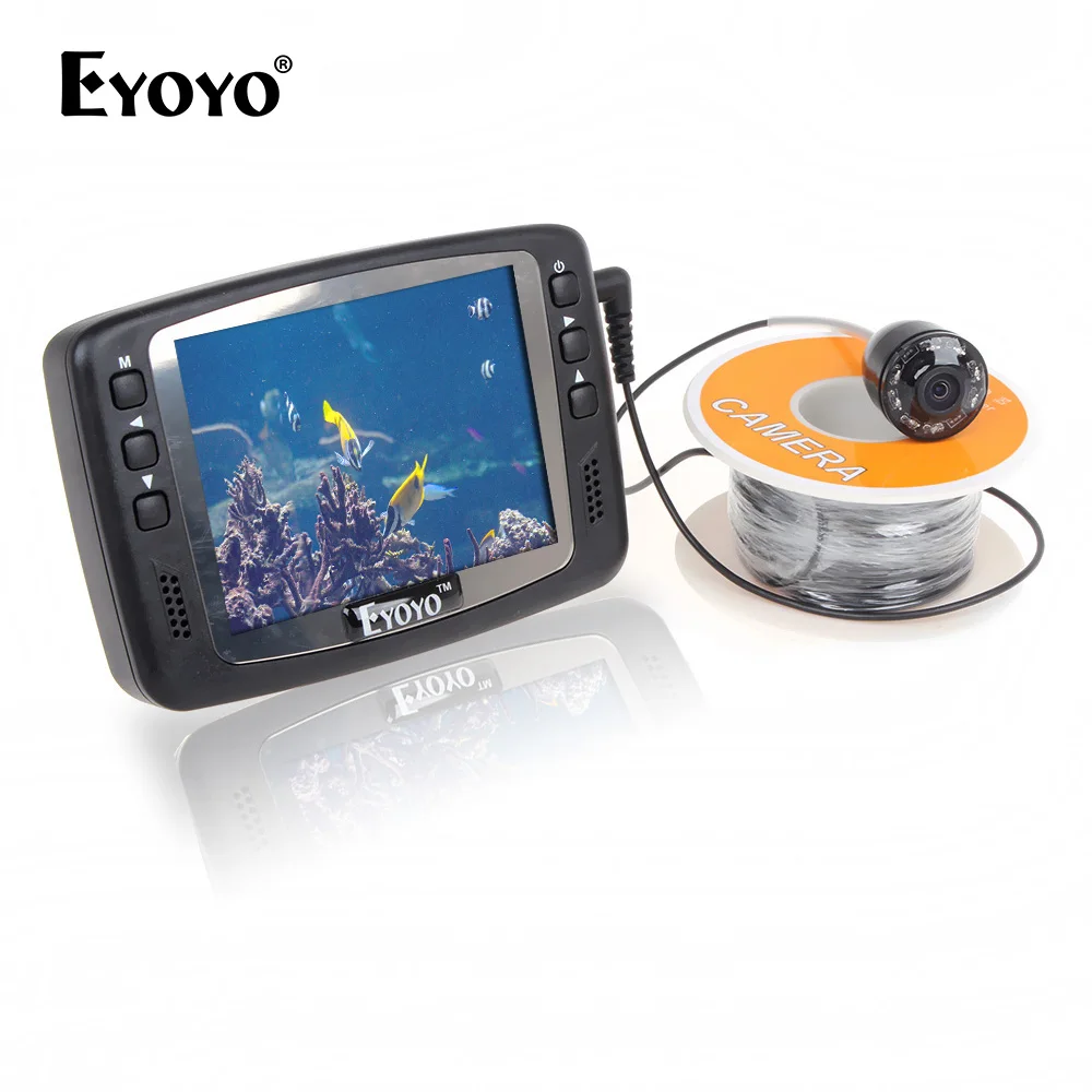Eyoyo الأصلي 1000TVL تحت الماء الجليد فيديو الصيد كاميرا الأسماك مكتشف 15 متر كابل 3.5 ''اللون LCD رصد الأشعة تحت الحمراء LED