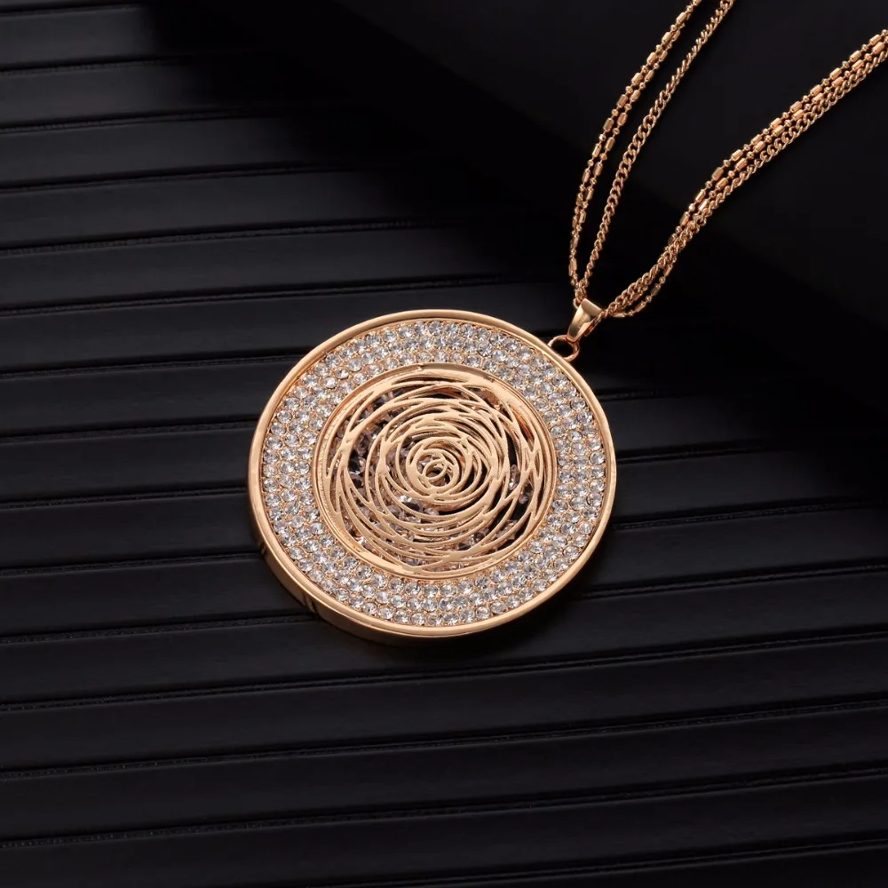 

Statement Necklace For Women Fashion Jewelry CZ Crystal Golden Silvery Long Statement Necklaces & Pendants Collier Femme