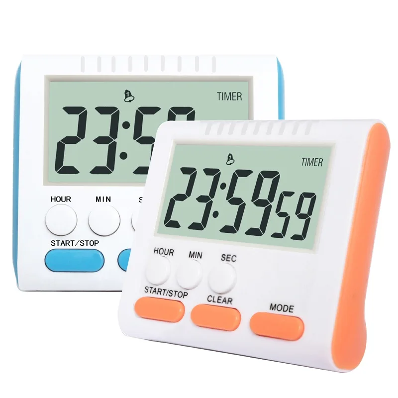 Multifunctional Digital Kitchen Timers AAA Battery Operated with Magnet and Stand Large Digits For Baking Study Beauty