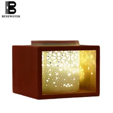 Креативная бамбуковая полка ручной работы, ажурная керамическая арома-горелка, свеча, эфирное масло, ароматный порошок, печь, Йога, ночник, светильник, подарки