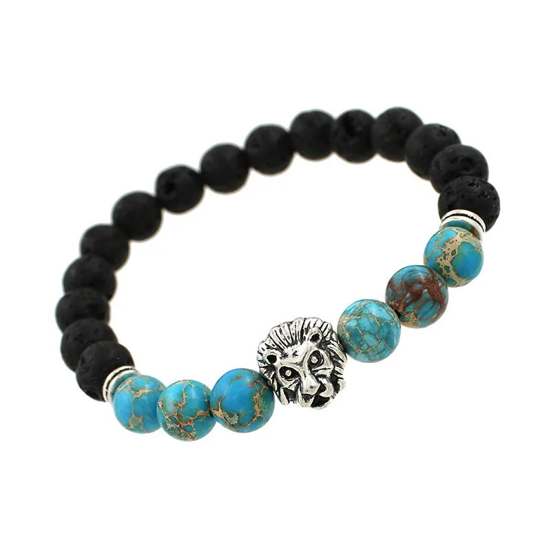 Famous Brand Jewelry With Silver Plated Leopard Shaped Volcanic Lave