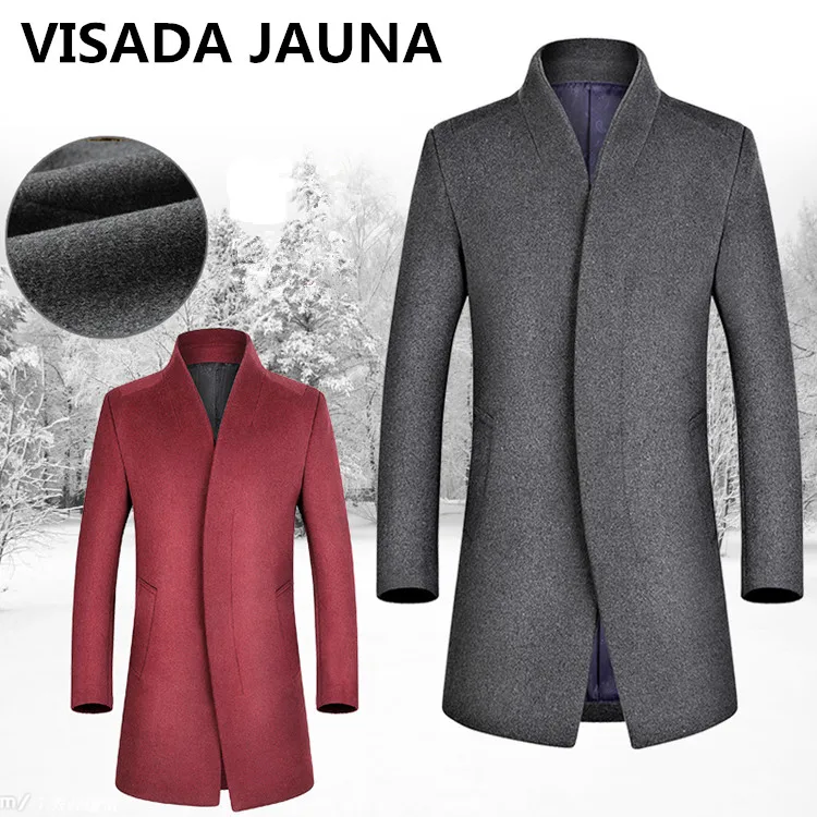 VISADA JAUNA,, повседневное мужское шерстяное пальто, деловое, для мужчин, s do Revesti, для мужчин, to de Trincheira, приталенное, Longa dos Ho, Мужской плащ, N5822