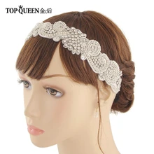TOPQUEEN H366 Свадебная повязка на голову, свадебные аксессуары для волос, стразы, цветок, повязка на голову, высокое качество, Noiva, украшения для волос