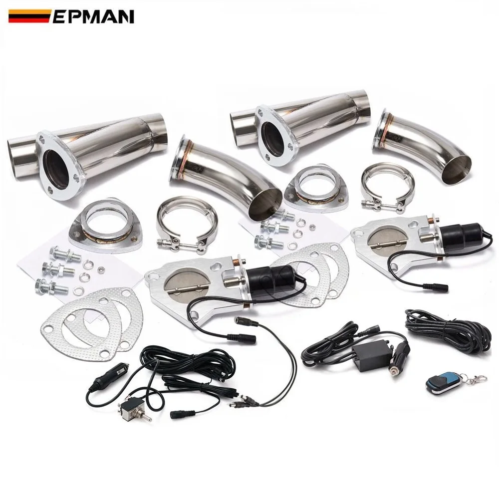 

2x Electric Exhaust Muffler Valve Cutout System Dump Kit Remote Control/Manual Switch