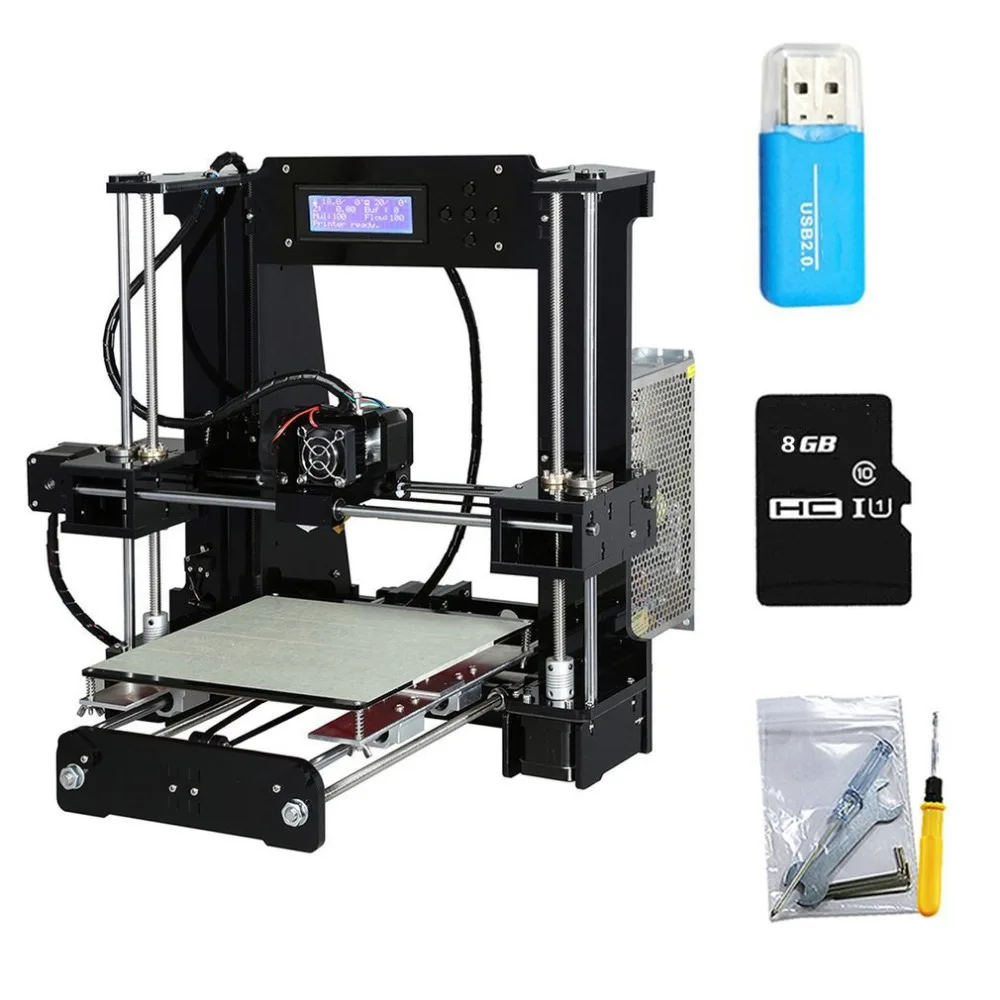 buy ANET A6 3D Printer High Precision DIY Printing Machine Durable 220*220*250MM Large Print Size Printer EU Plug ANET 3D Printer