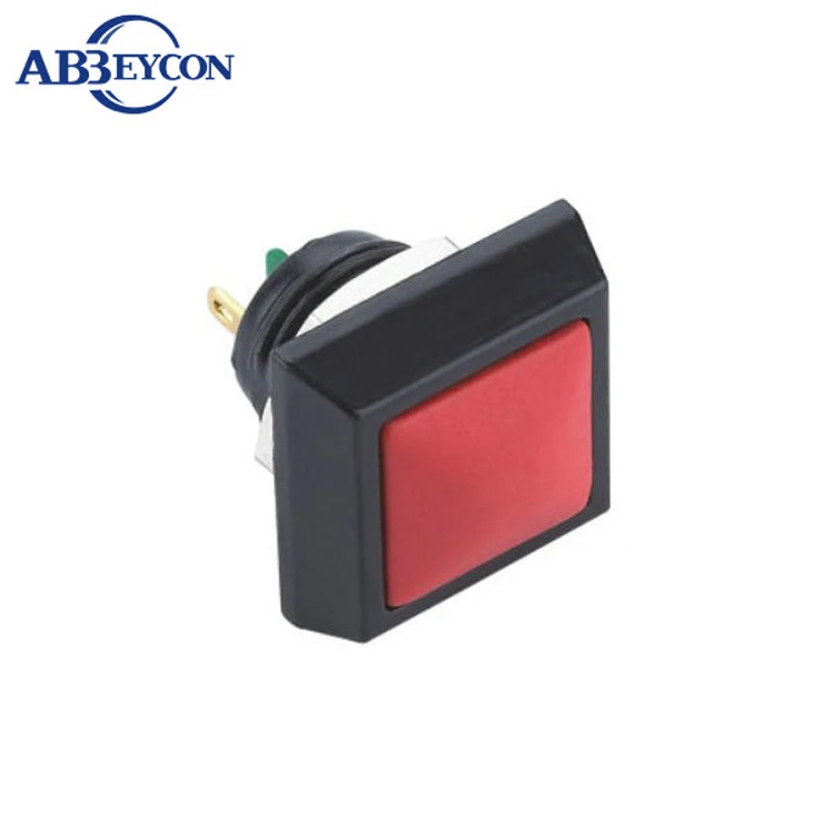 

1233 Square head plastic momentary Pin terminal 12mm red waterproof switch
