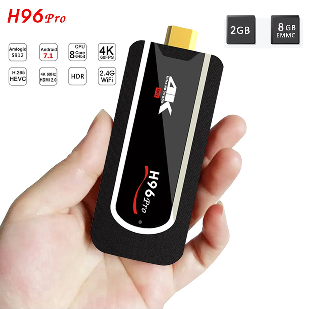 

Android 7.1 TV Stick H96 Pro Mini PC Amlogic S912 64bit Ouad core Wifi 4K H.265 BT4.1 Full HD 1080P H96Pro Smart TV Media Player