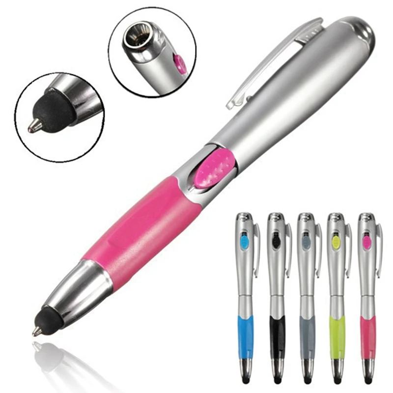 

3 in 1 Modern Design Colorful Capacitive Touch Screen Stylus + Pen + LED Flashlight For IPad Multifunction For Phone