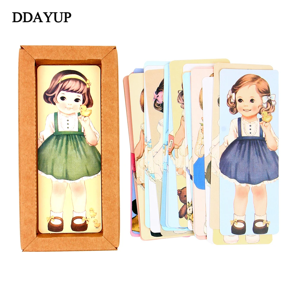 

Cute Kawaii Curly Girl Dolls Paper Bookmark Cartoon Vintage Book Mark Stationery Gift Office School Supplies