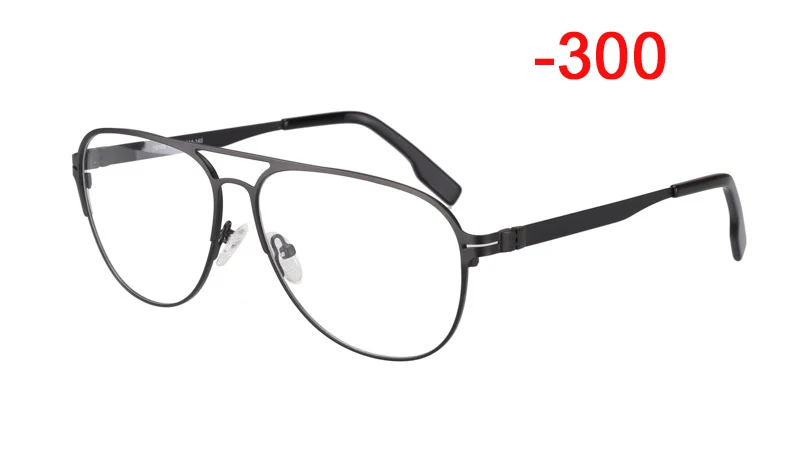 Очки для близорукости, очки для мужчин и женщин, очки для близорукости, оправа с CR39, солнцезащитные очки с фотохромом, серые линзы, очки для близорукости по рецепту - Цвет оправы: Black -300